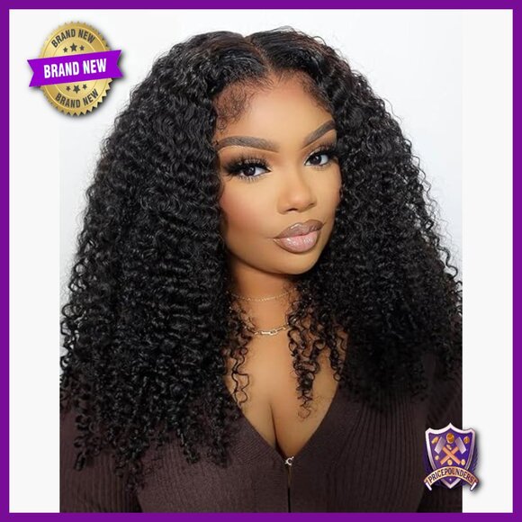 13x6 Lace Front Wig 100% Human Hair Kinky Curly 16 Inch Preplucked main image 5